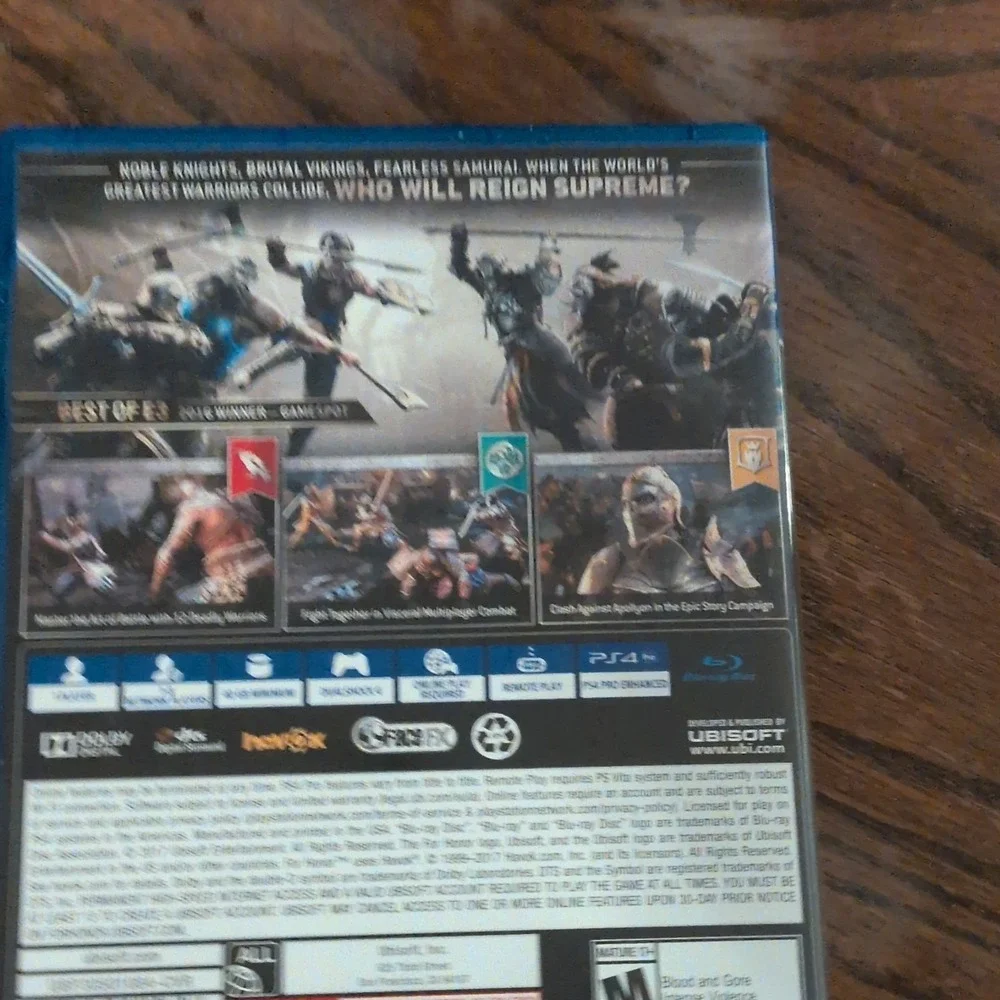 Ubisoft For Honor Sony PlayStation 4 Action Adventure Multiplayer Online‎ Game